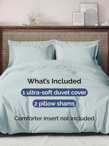 Image of Duvet Cover Super Queen Size - 3 Piece with Zipper Closure - Ice Blue