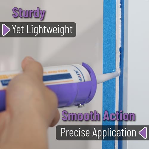 Image of Bates- Caulking Gun, 10:1 Thrust Ratio, Lavender, No Drip Sealant Gun | Silicone Application Tool for Home Repair Bathroom Kitchen Sealing Work