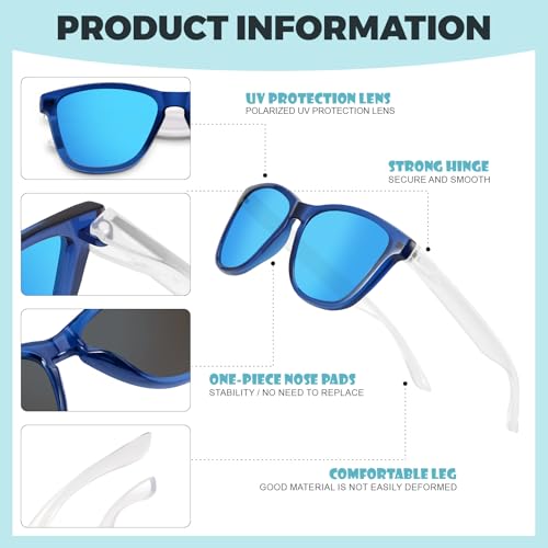 Image of Kids Polarized Sunglasses for Girls Boys UV400 Protection Classic Fashion sun Glasses Lightweight Material Age 3-10