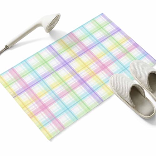 LEO BON ���փ}�b�g �h�A�}�b�g �J�[�y�b�g �g�C�� ���� ���ӂ� �����` ���� �z�� �􂦂� �L�b�`�� �k���� ������� �K�i ����~�ߕt �R�� �h�L �h�� �J���[�̃`�F�b�N�� �z���C�g 50×80cm