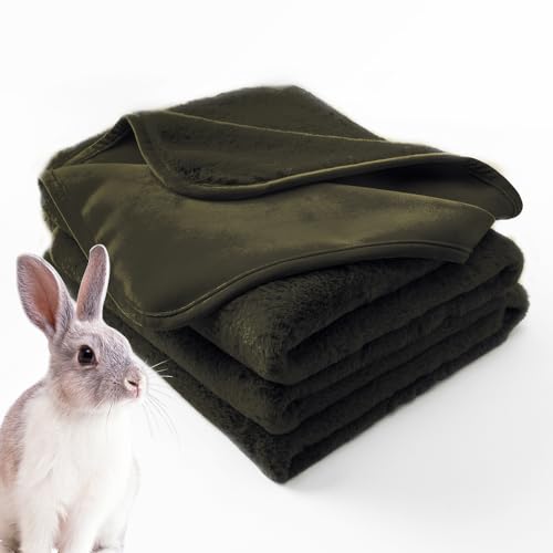 Manta de piel sintética fruncida de lujo, mantas suaves y esponjosas, manta de franela de felpa gruesa y cálida de microfibra para sofá, suave (verde oliva, 5060)