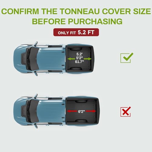 image for AUTOSAVER88 Soft Tri fold Truck Bed Tonneau Cover Compatible with 2015
