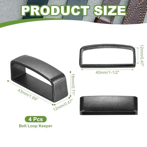 PATIKIL Belt Loop Keepers, Alloy Belt Strap Ring Men's Buckle for Craft Fixing2