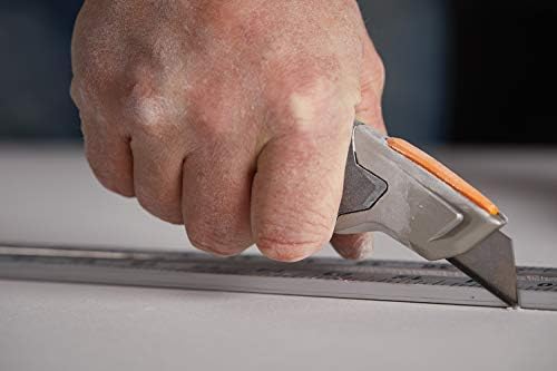 Fiskars Uniwersalny nóż ze stałym ostrzem, Długość 18,2 cm, Stal nierdzewna/ tworzywo, Czarny/ pomarańczowy, CarbonMax, 1027222