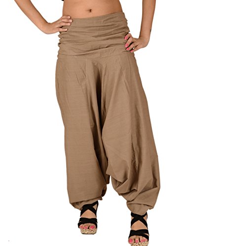 SNS Pure Cotton Harem Pant Indian Trouser Yoga Pant Beige