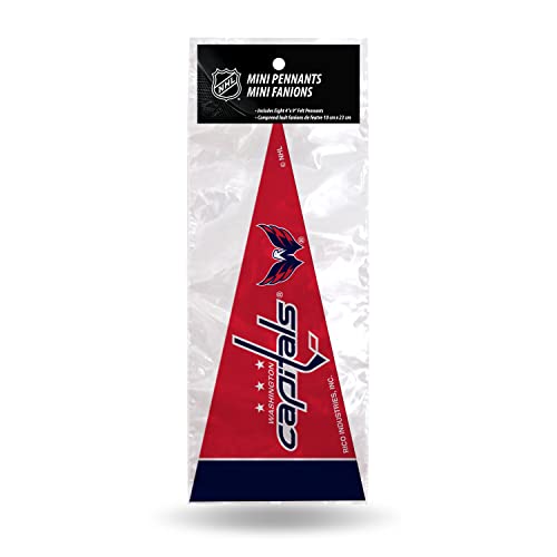 Rico Industries NHL Washington Capitals 8-Piece 4-Inch by 9-Inch Classic Mini Pennant Décor Set