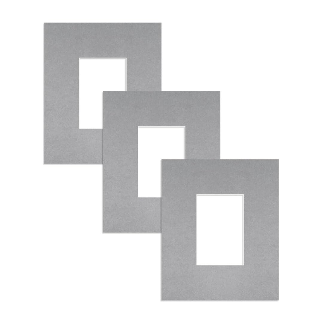 Alison Kingsgate 12X10 Silver Picture Mount - 6X4 Aperture - Pack 3 — image 1
