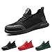 snugnap Sicherheitsschuhe Herren Damen Arbeitsschuhe Leicht Stahlkappenschuhe rutschfeste Atmungsaktiv Schutzschuhe Sneaker Schwarz Rot Grü Schwarz Black EU 41