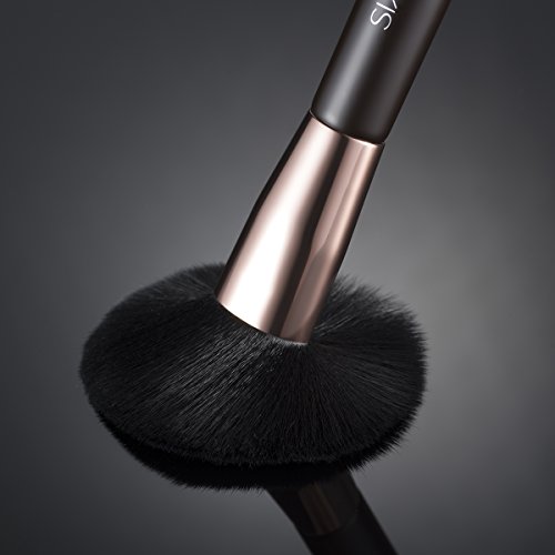 SIXPLUS 15Pcs Coffee Makeup Brush Set with Makeup Holder (Coffee)