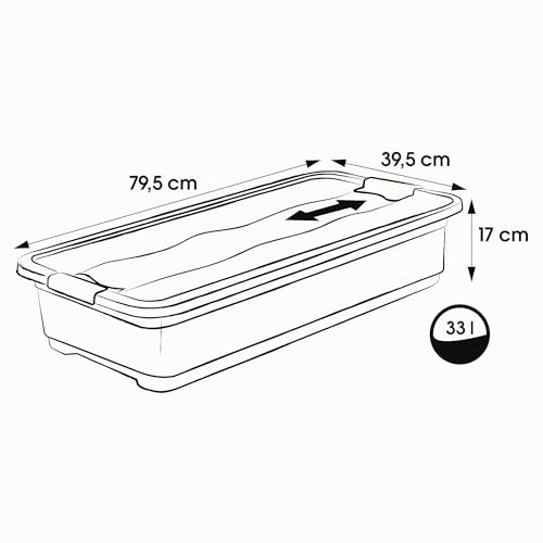 Boîte de rangement 33l Cornelia keeeper transparent avec couvercle à clip