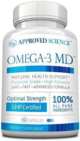 Omega-3MD - Fish Oil EPA & DHA - Improve Cardiovascular, Cognitive, and Joint Health - 1 Bottle Supply