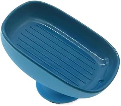 2-Pack Leaf Shape Soap Holder with Suction Cup - Elegant and Functional Bathroom AccessoryBlue