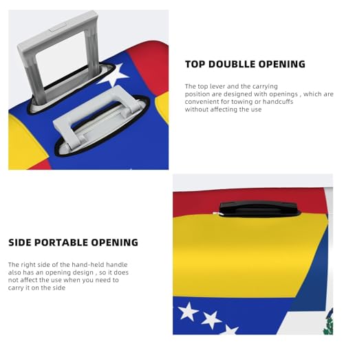 Travel Luggage Cover Half Venezuela Half Dominican Republic Flag Fashion Washable Baggage Suitcase Protector Fit For Luggage Medium4