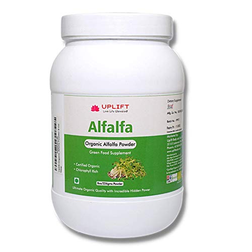Uplift Organic Alfalfa Powder 8 Ounces | 100% Pure and Natural from Organic Leaf, Herbal Supplement for Antioxidant, Calcium, Vitamins | Supports Digestion and Overall Health