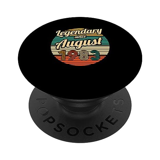 Legendario desde agosto de 1983 40 cumpleaños hombres PopSockets PopGrip Intercambiable