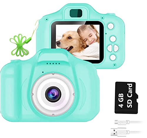 Image of CADDLE & TOES Kids Camera for Girls Boys, 13MP 1080P HD Digital Video Camera, 4GB, Green