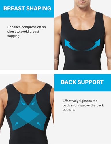 Men's Compression Tank Top Slimming Body Shaper Undershirts Muscle Vest3
