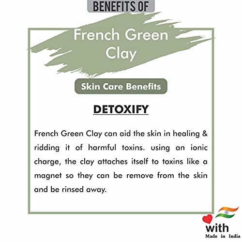 Image of French Green Clay (100% Natural & Pure, Chemicals Free) For Skin Repair, Face Pack & Glowing Skin - 180GM