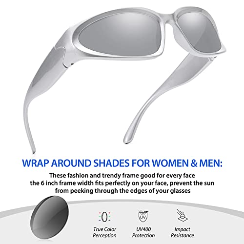 LIKSMU Wrap Around Street Fashion Sunglasses for Women Men Swift Oval Trendy Y2K Shades3