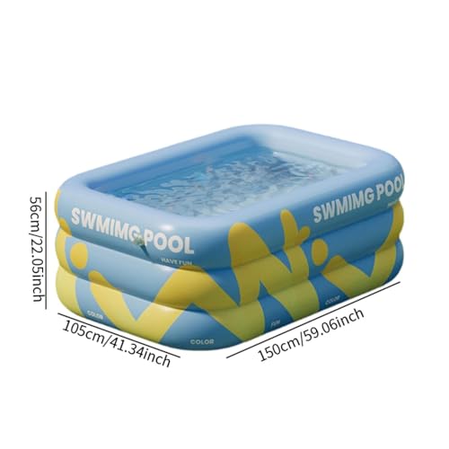Image of CALANDIS Inflatable Swimming Pool Paddling Pool for Kids and Adults Lawn Outdoor Blue 1.5m | Inflatable & Kid Pools | Storage Boxes | Pools & Spas