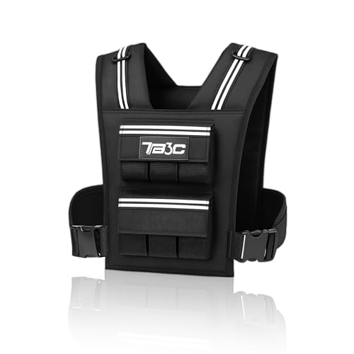 TB3C Adjustable Weighted Vest Men & Women, 30lbs with Reflective Stripe, Workout Vest for Home Gym, Cardio, Strength Training & Weight Loss