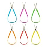 Special Supplies Mini Loop Scissors for Children and Teens and 5.5' Inches (6-Pack) Colorful Looped, Adaptive Design, Right and Lefty Support, Small, Easy-Open Squeeze Handles, For Special Needs