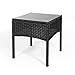 Barton 3 Pieces Bistro Chair Set w/Glass Table Black Outdoor Patio Furniture Wicker Rattan Modern Conversation Chat Seating