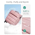 BAGSMART Underseat Carry on Luggage with Wheels, Soft Underseat Travel Luggage with PVC Wet/Dry Pockets, Lightweight Soft Personal Item Suitcase for Short Trip, Sakura Pink - Image 4