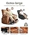 GarveeHome Oversized Power Rocker Swivel Recliner Chair - Heat and Massage, PU Leather Electric Glider Rocking Chair with USB Port, Glider Recliner Nursery Chair for Living Room, Bedroom, Nursery