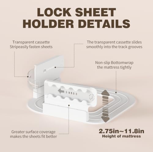 Lock Sheet Holders - Heavy Duty Bed Sheet Straps Keep Sheets Firm & Tight, No More Loose Sheets