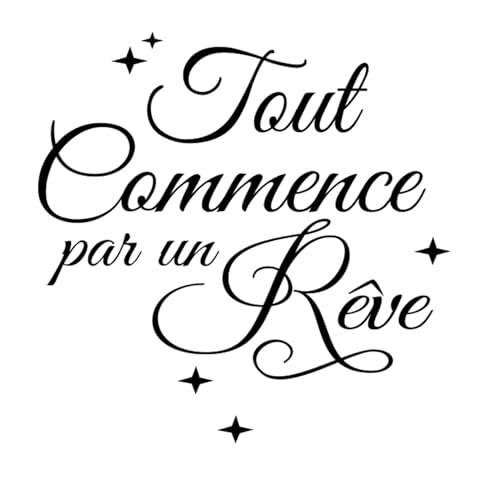 Stickers muraux avec citations de bonheur Stickers muraux Citations inspirantes Stickers muraux noirs Décor mural pour chambre, salon, bureau et salle de bain