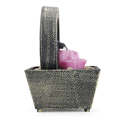 Keloc Fuente Mesa | Adorno Fuente Agua Flores con Pilas,Decoración del hogar Cascada Regalo para vecinos Compañeros Trabajo