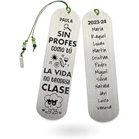 Marcapáginas Acero Inoxidable Personalizado a Dos Caras | Regalo