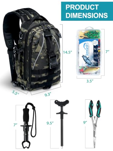 Jenseits Fishing Backpack Kit con Caja de Aparejos, Kit de Herramientas de Pesca, 130 piezas miniatura 4