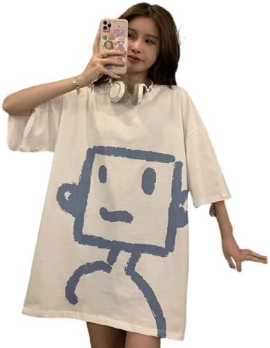 ncduansanKorean Version of Cute Cartoon top Printed Street Fashion Sweet ins Loose Casual Kawaii Short-Sleeved T-Shirt