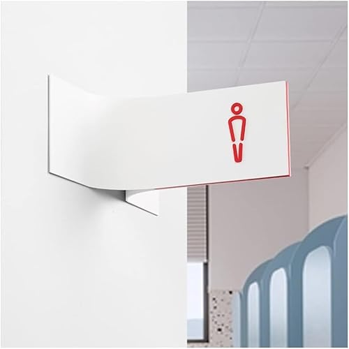 Toilet Signs For Door Wall, Metal Aluminum, 32x10cm Men'S And Women'S Toilets Three-Dimensional Shape House Number Wc Side Hangi
