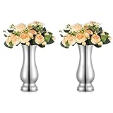 DISEÑO SIMPLE ELEGANTE: Nuestro jarrón de flores especialmente para centros de mesa de boda está hecho de metal de alta calidad que es antioxidante. Utilice un paño suave para limpiar y secar. Podrías decorarlo con nuestras flores de peonía artificiales. Definitivamente será el foco de tu boda o fiesta.