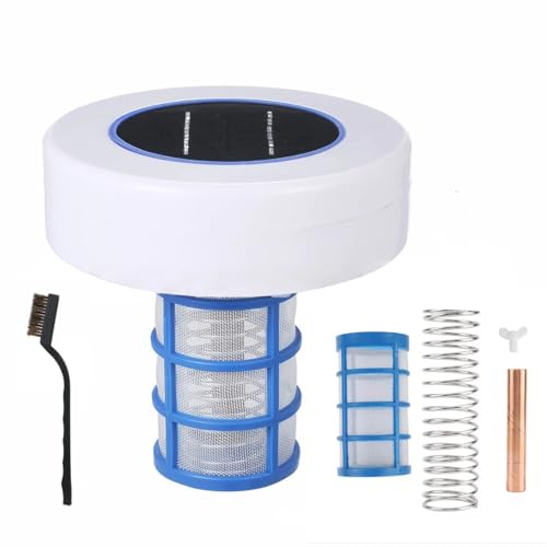 Purificador De Iones para Piscinas Solares, Tecnología De Purificación De Iones De Cobre Y Plata, Limpieza Automática Y Eliminación De Algas, Suministro De Energía Solar Ecológico