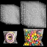 【Cantidad】Bolsa de celofán de 200 piezas impresa con lunares blancos y con un diseño transparente, lindo y sencillo, suficiente para cubrir las necesidades de tu festival.