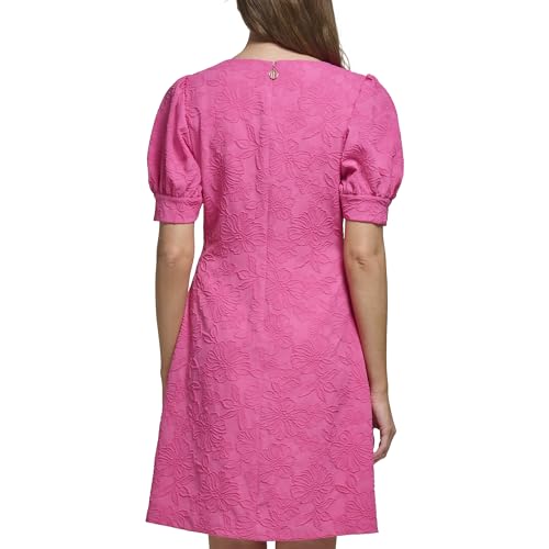 Image of Tommy Hilfiger Women's Short Puff Sleeve V-Neck Shift Mini Dress