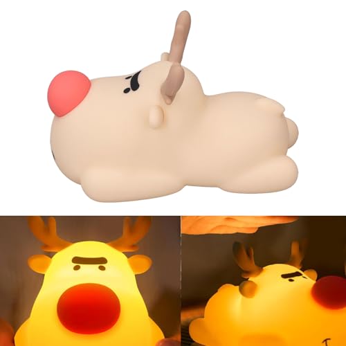 Lámpara de noche infantil con diseño de reno y brillo regulable miniatura 6
