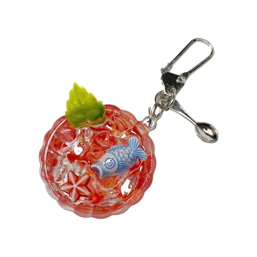 KAHDGSS Llavero De Resina Brillante Novedad En Forma De Cubo De Con Modelos De Peces Dorados Llavero Accesorio Para Regalar Bonito Llavero De