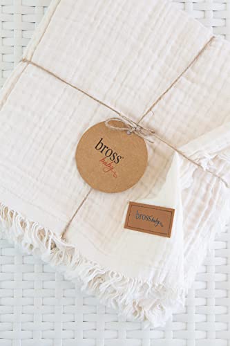 BROSS 100% Cotton Unisex Baby Blanket, 4-Layers, 110 * 120 cm