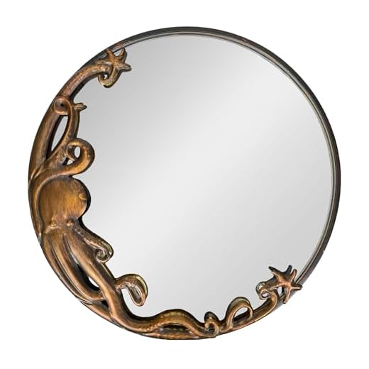 Zeckos Bronze Octopus Wall-Mounted Mirror