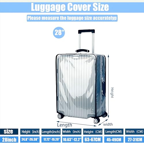 Luggage Cover 28 Inch TSA Approved,Clear 1.5mm Thickness Suitcase Cover for Luggage Suitable 28-29 Inch Suitable for Long Travel Accessories2