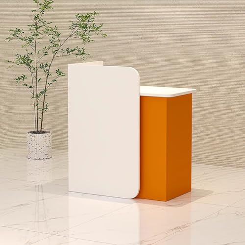 BK&MF 受付カウンター レジカウンター おしゃれ スリム引き出し付き企業フロントデスク 組み立てが簡単大容量収納 幅60-140cmお店 美容室 アパレルショップ 会社フロント,I,120x45x95cm(47x18x37inch)