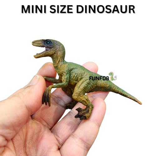 Image of FUNFOB Dinosaur Toy Figure | Mini Size | Height -6cm Dinosaur Toys for Kids & Adults PVC Multicolour | Set A Tiny Dino Pack of 4