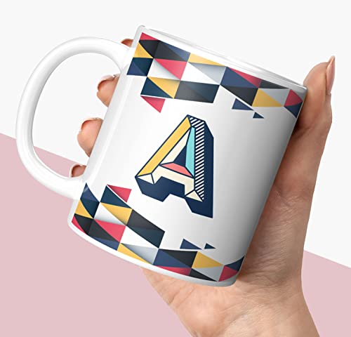 Image of 3D Colorful Alphabet Letter A Printed Coffee Mug For Girls Boys Friends Love Kids Best Gift For Birthday Anniversary Initial Letter A (Microwave Safe Ceramic Tea Coffee Mug-350ml) - ABVWM1 132