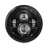 SUMHITIC 7 inch Head light Compatible with Harley Street Glide/Tri Glide, Compatible with Road King (Black)