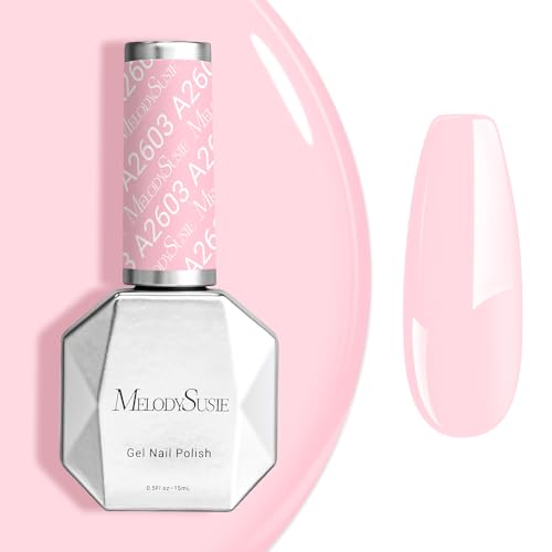Image of MelodySusie 0.5fl oz Nude Pink Gel Nail Polish, Nails Soak Off UV LED Bubblegum Pink Gel Polish Gift for Women Nail Art Manicure Salon DIY Nail Design Decoration at Home-A2603